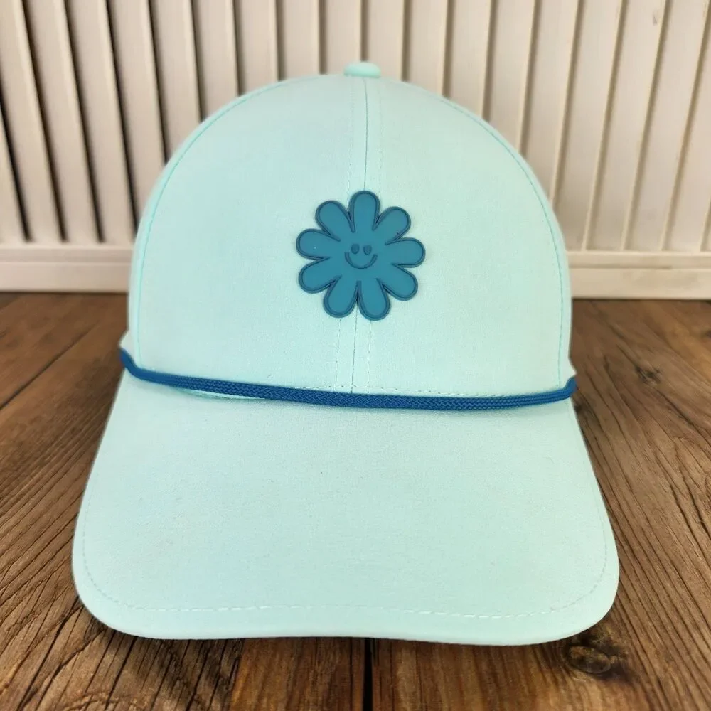Swannies Golf Happy Flower Snapback Hat Cap Mint Green Rope Performance Sports